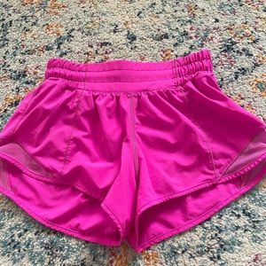 Pow pink lululemon hotty hot shorts!!